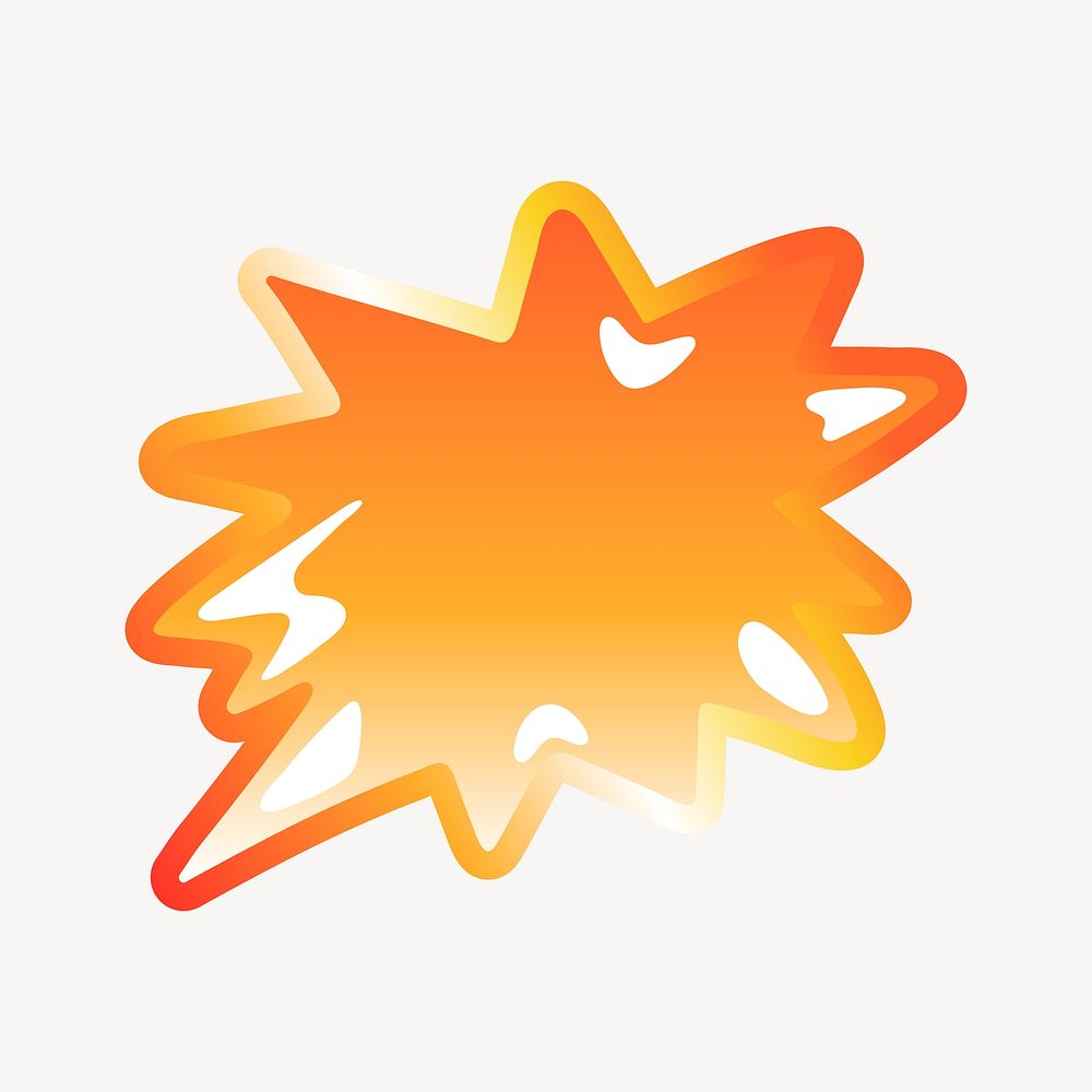 Speech bubble icon in cute funky orange shape illustration