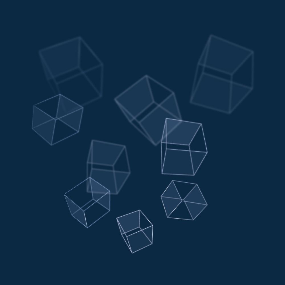 Digital isometric cubes illustration