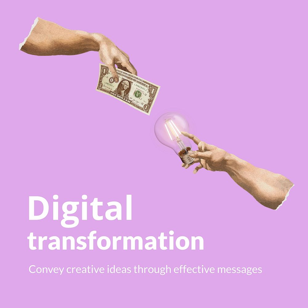 Instagram post template, digital transformation concept 