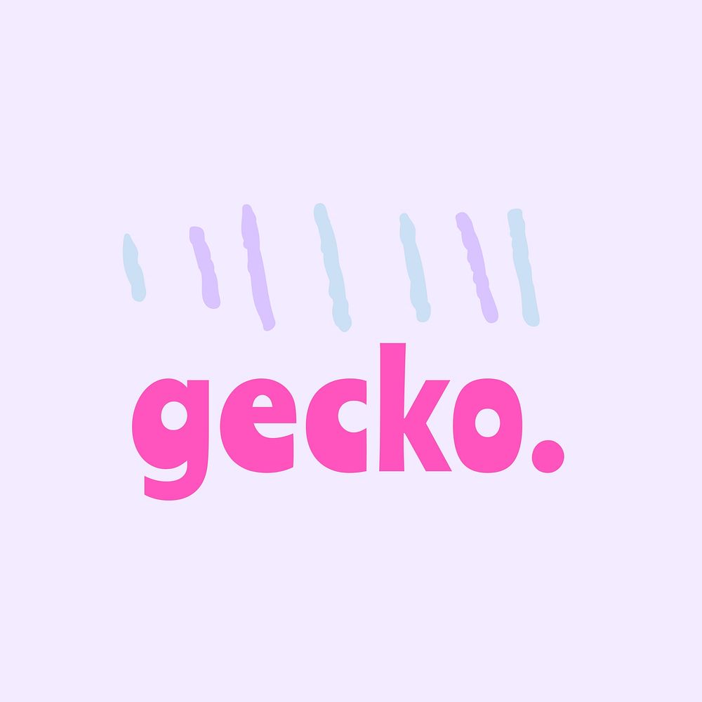 Pink aesthetic logo template gecko
