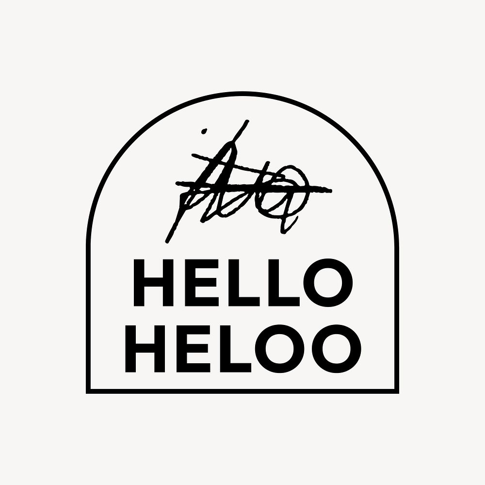 Arch shape hello logo template