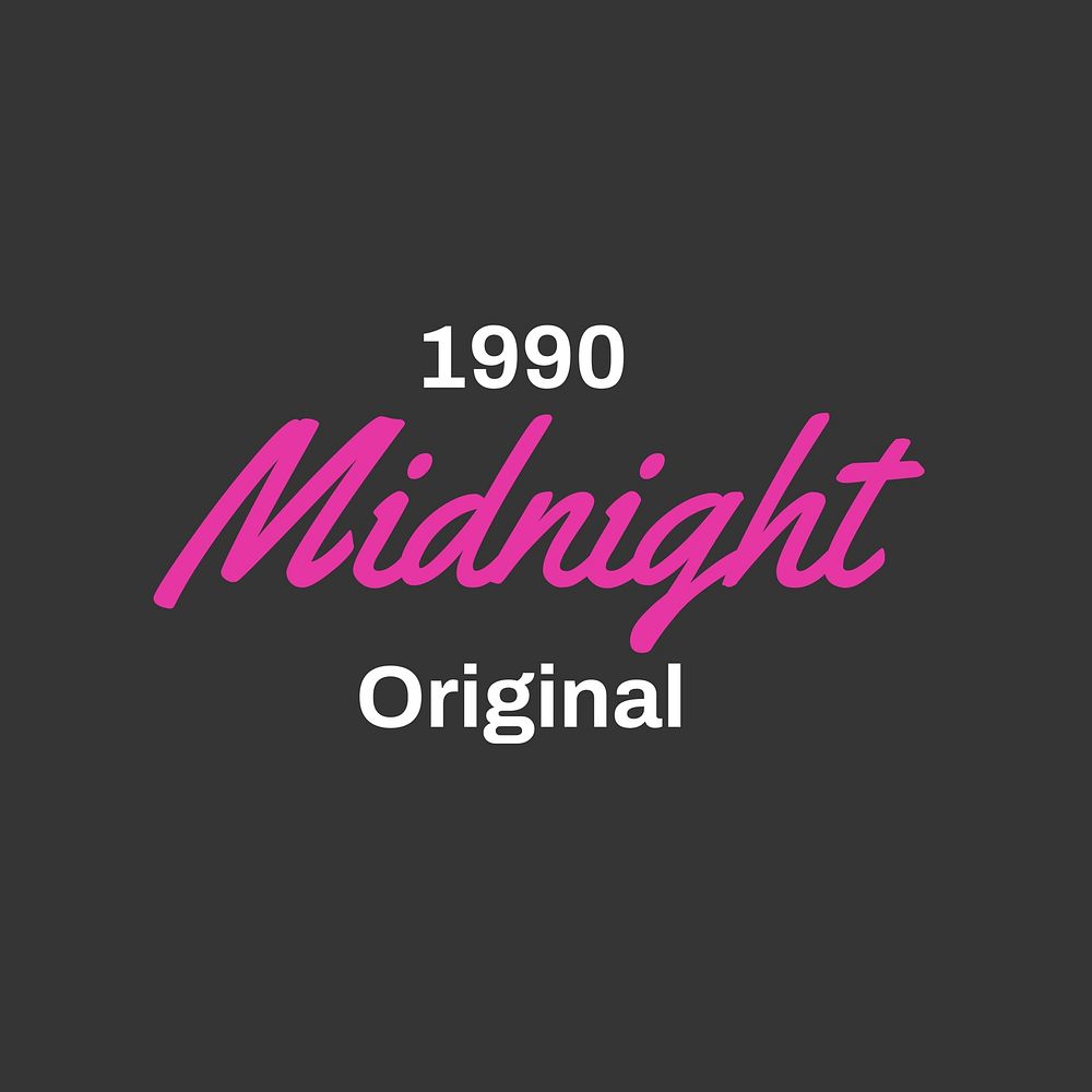 Pink midnight logo template, retro aesthetic