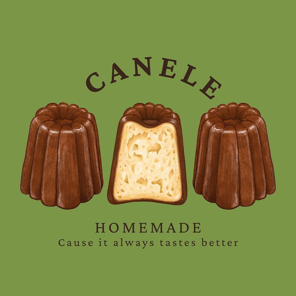 Homemade canele Instagram post template French pastry shop