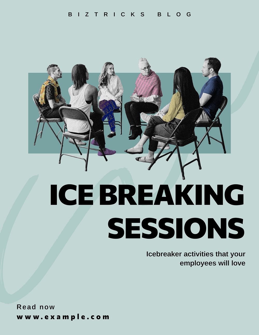 Ice-breaking sessions flyer template, editable collage remix