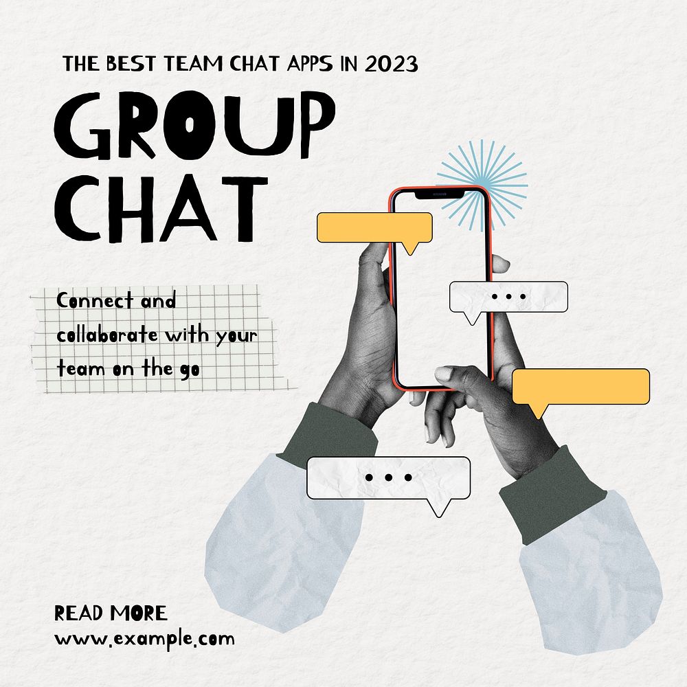 Chat application Facebook story template, editable collage remix design