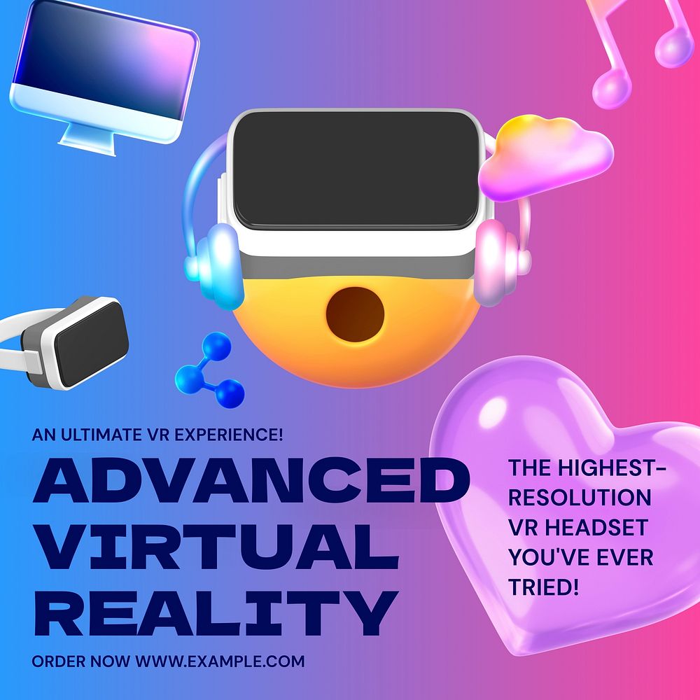 Virtual reality Instagram post template