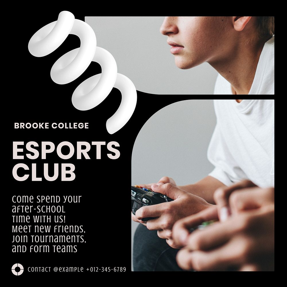 Esports club Instagram ad template, editable colorful design