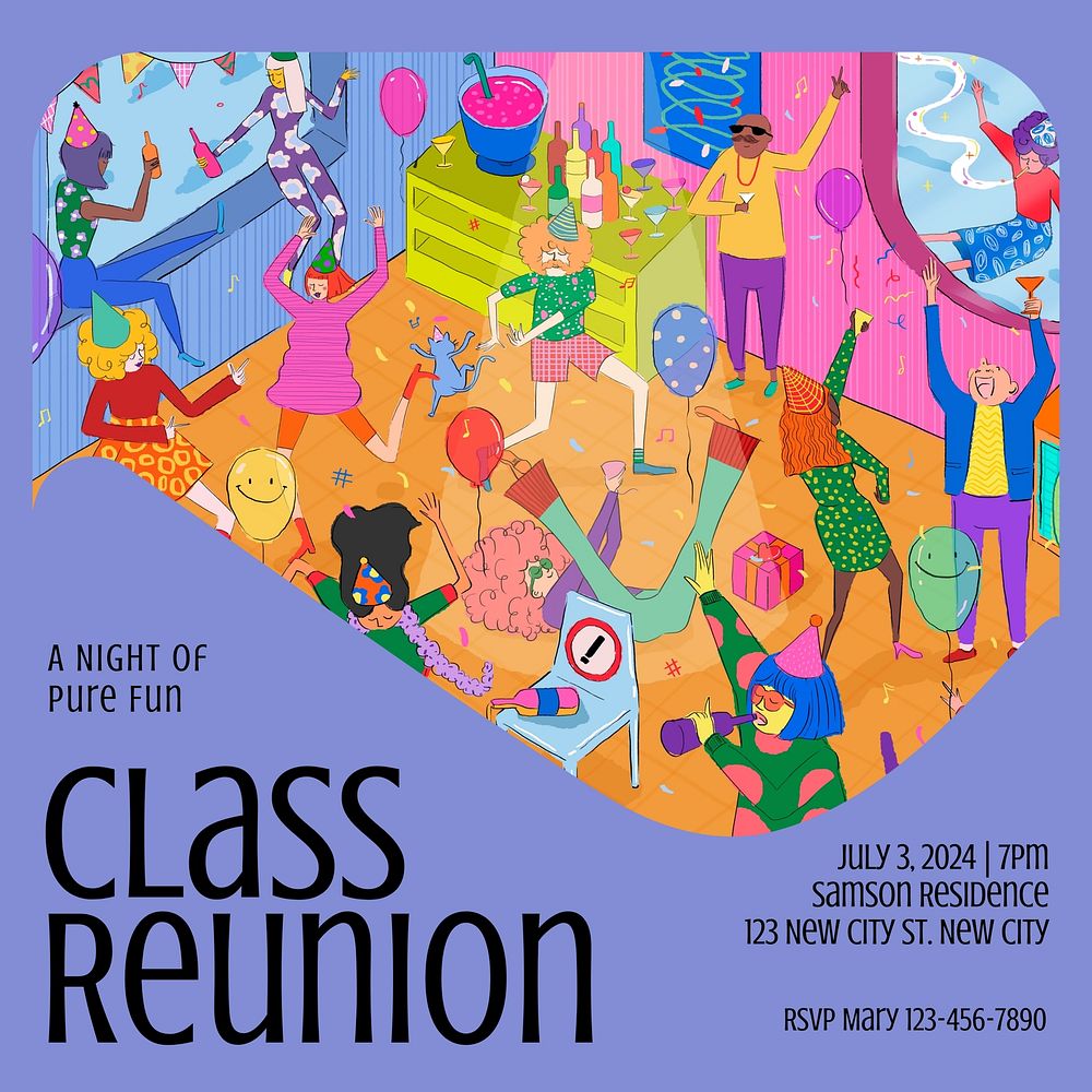 Class reunion Instagram post template