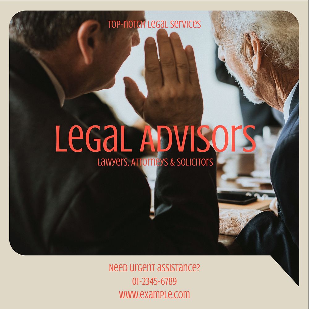 Legal advisors Instagram ad template,  colorful design