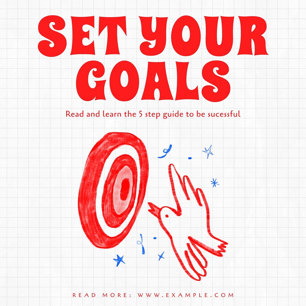 Setting goals Instagram post template