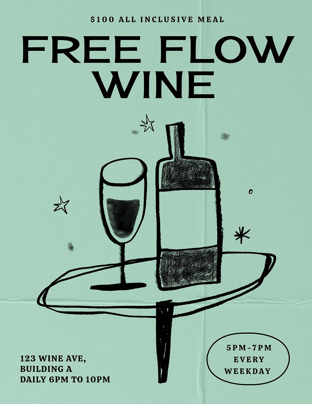 Free flow wine flyer template  