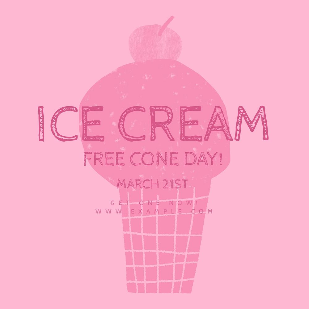 Free ice-cream Instagram post template