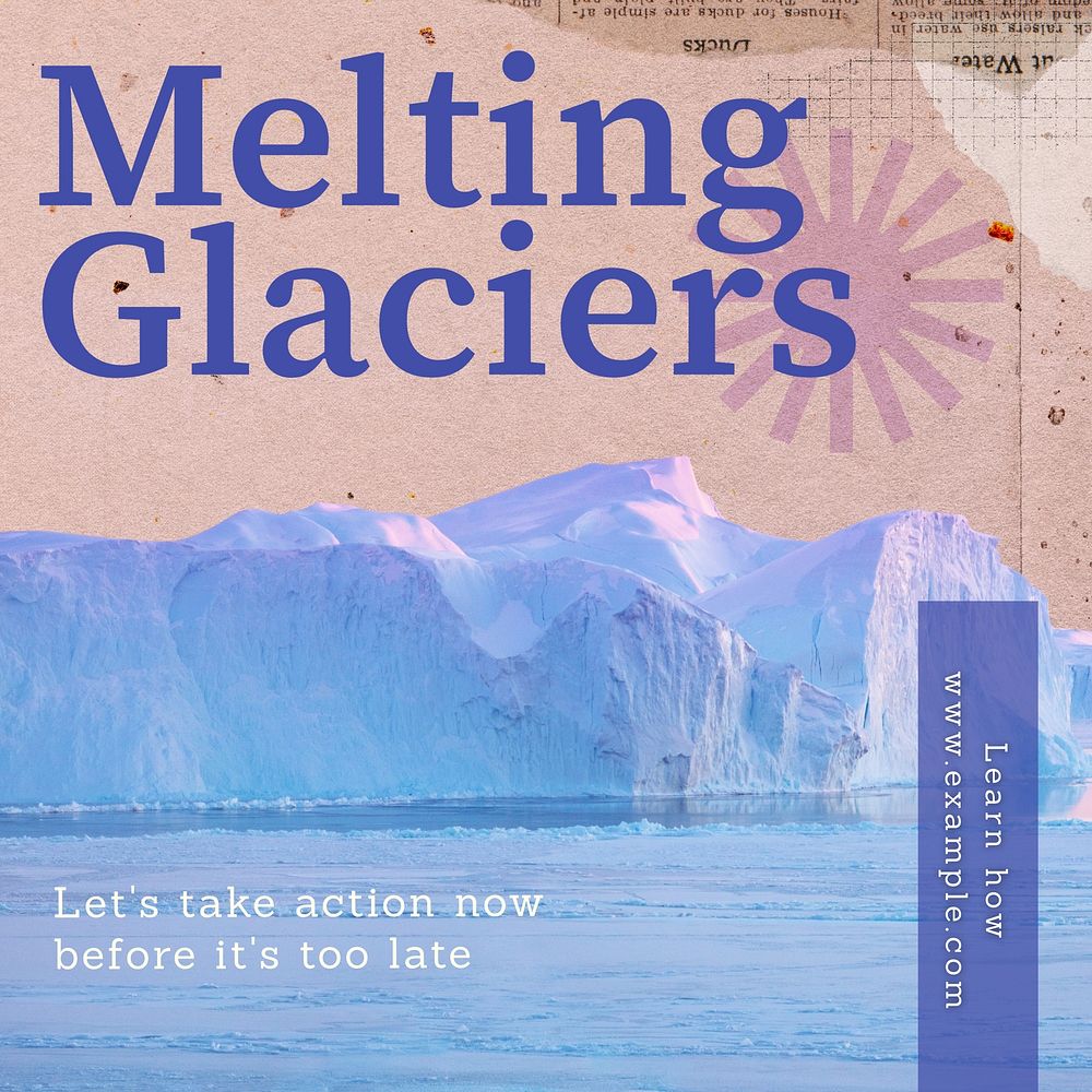 Glacier melt Instagram post template