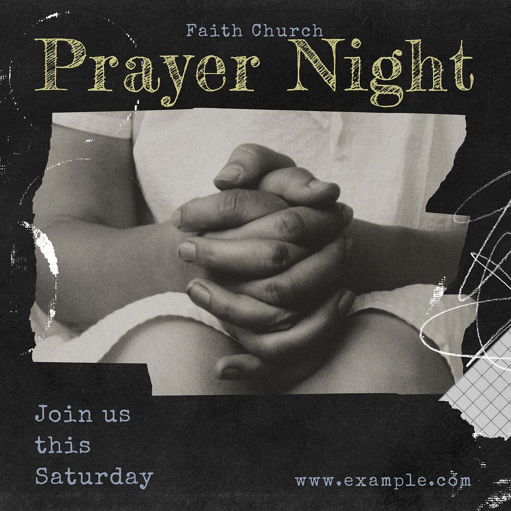Prayer night Instagram post template
