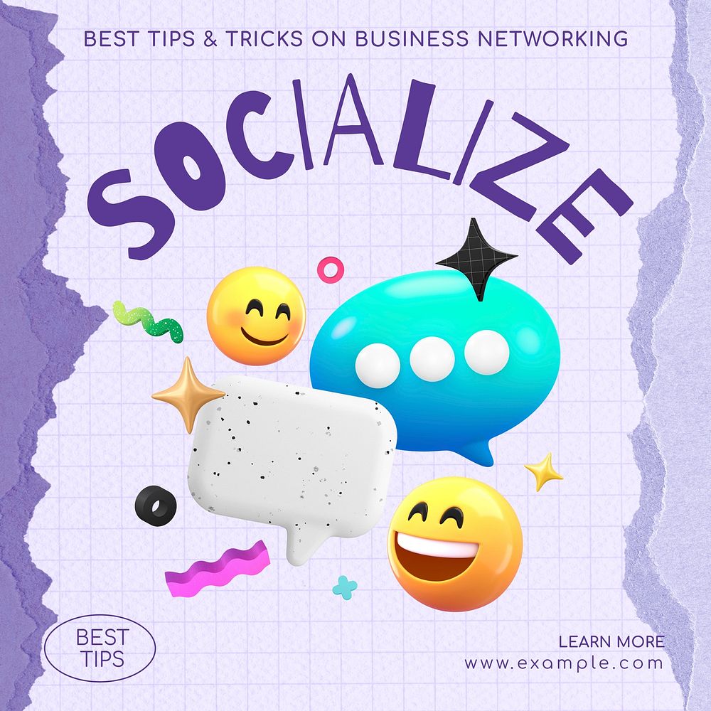 Socializing tips Instagram post template