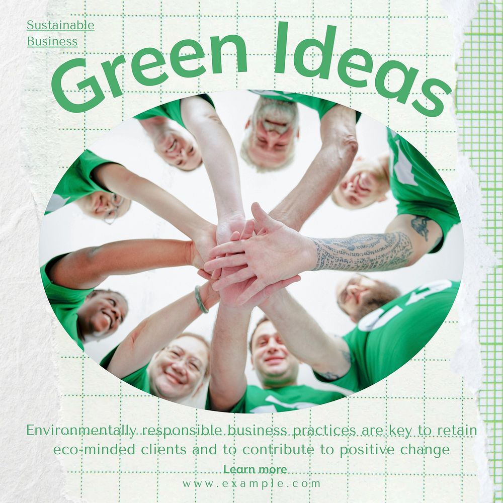 Green ideas Instagram post template