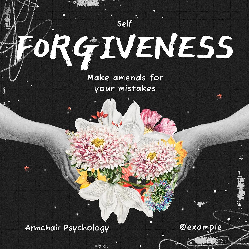 Self forgiveness Instagram post template