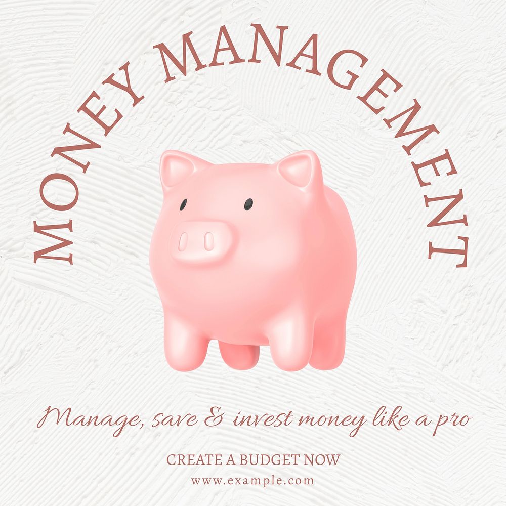 Money management Facebook post template