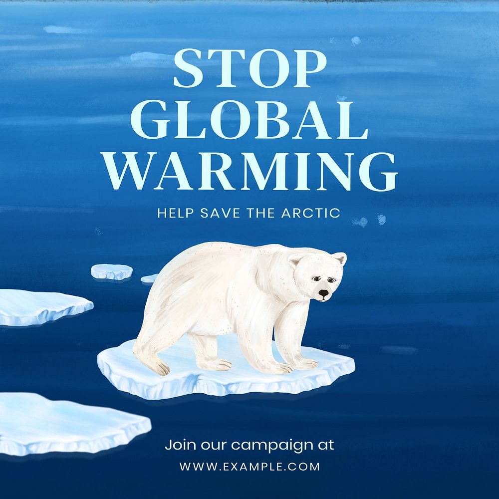 Stop global warming Instagram post template aesthetic paint remix 