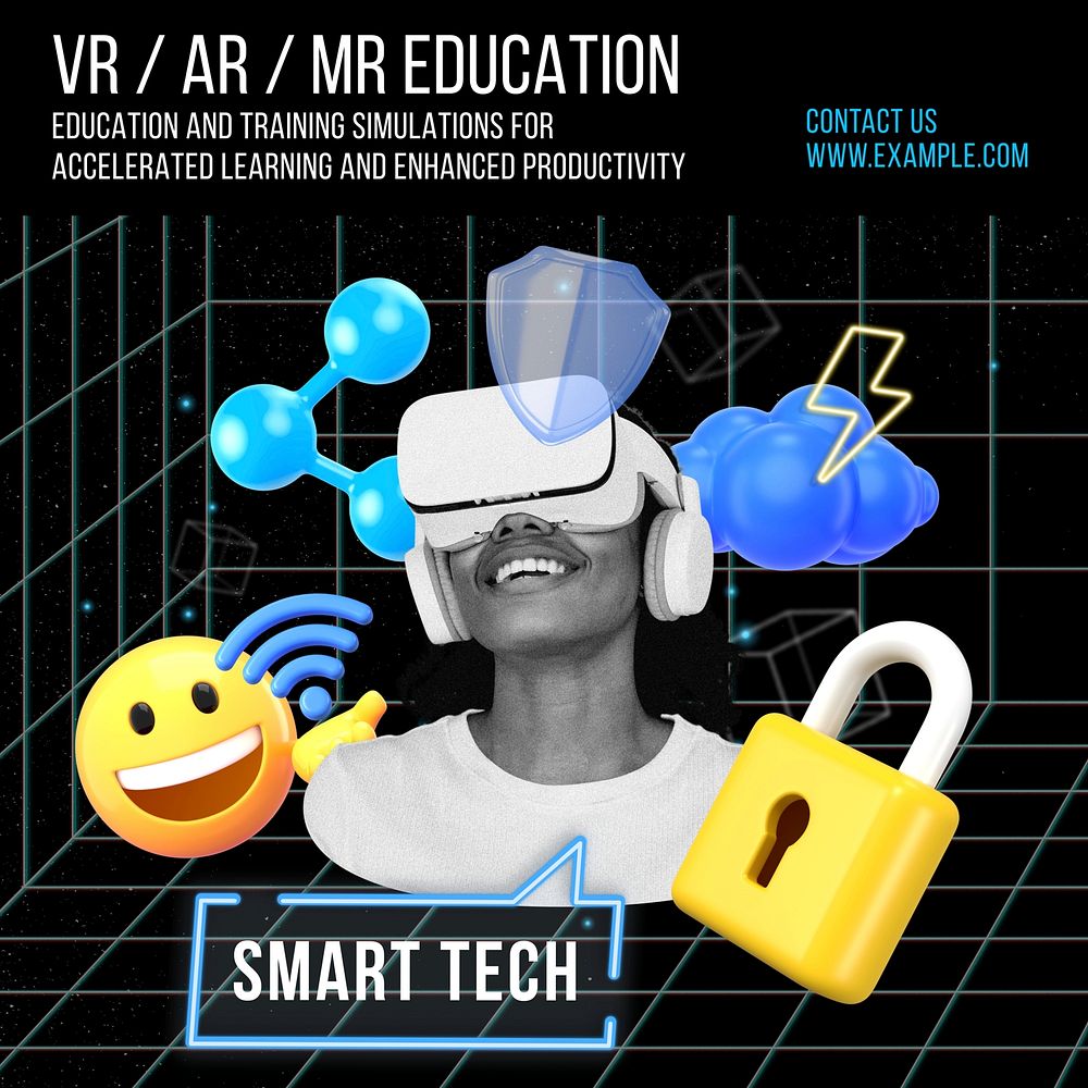 VR education Instagram post template