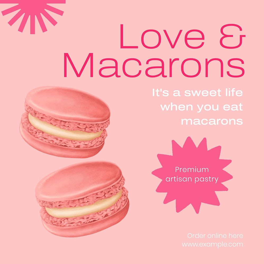 Macarons Facebook post template