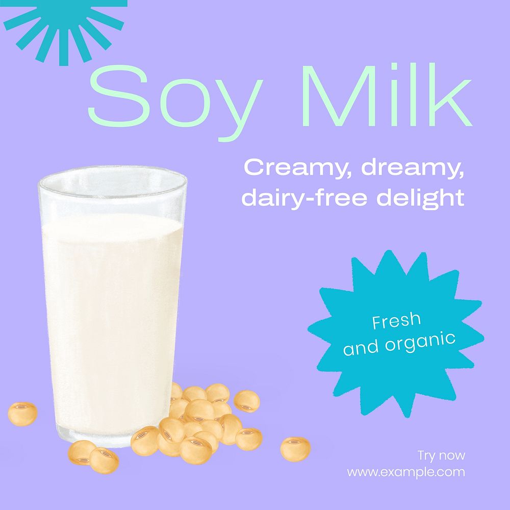 Soy milk Facebook post template