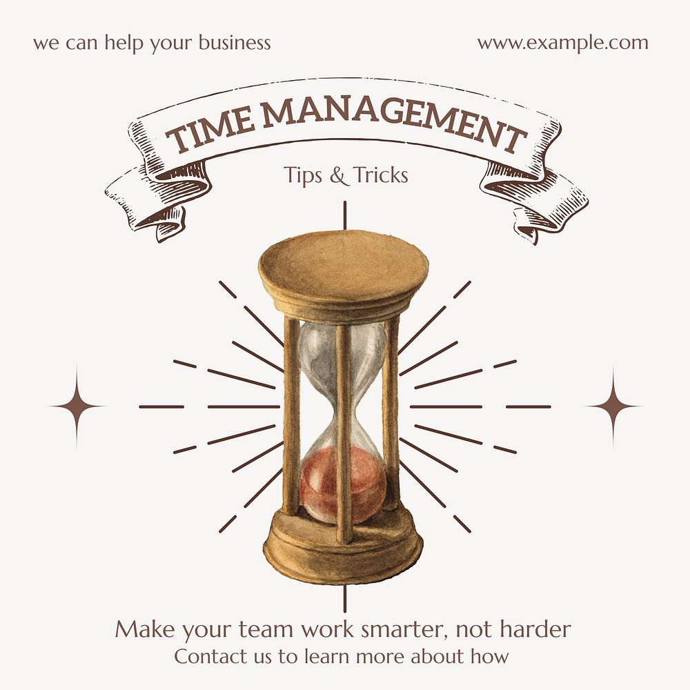 Time management Instagram post template