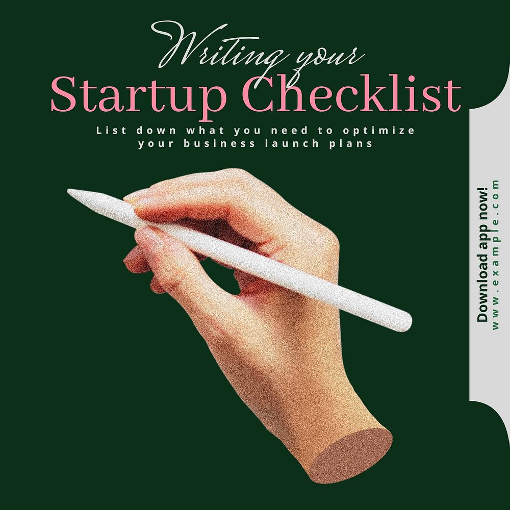 Startup checklist Facebook post template