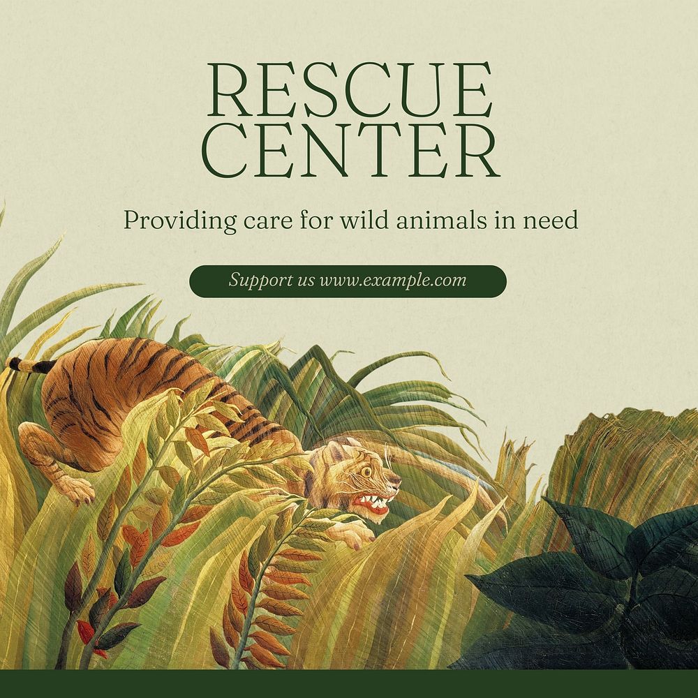 Rescue center Instagram post template