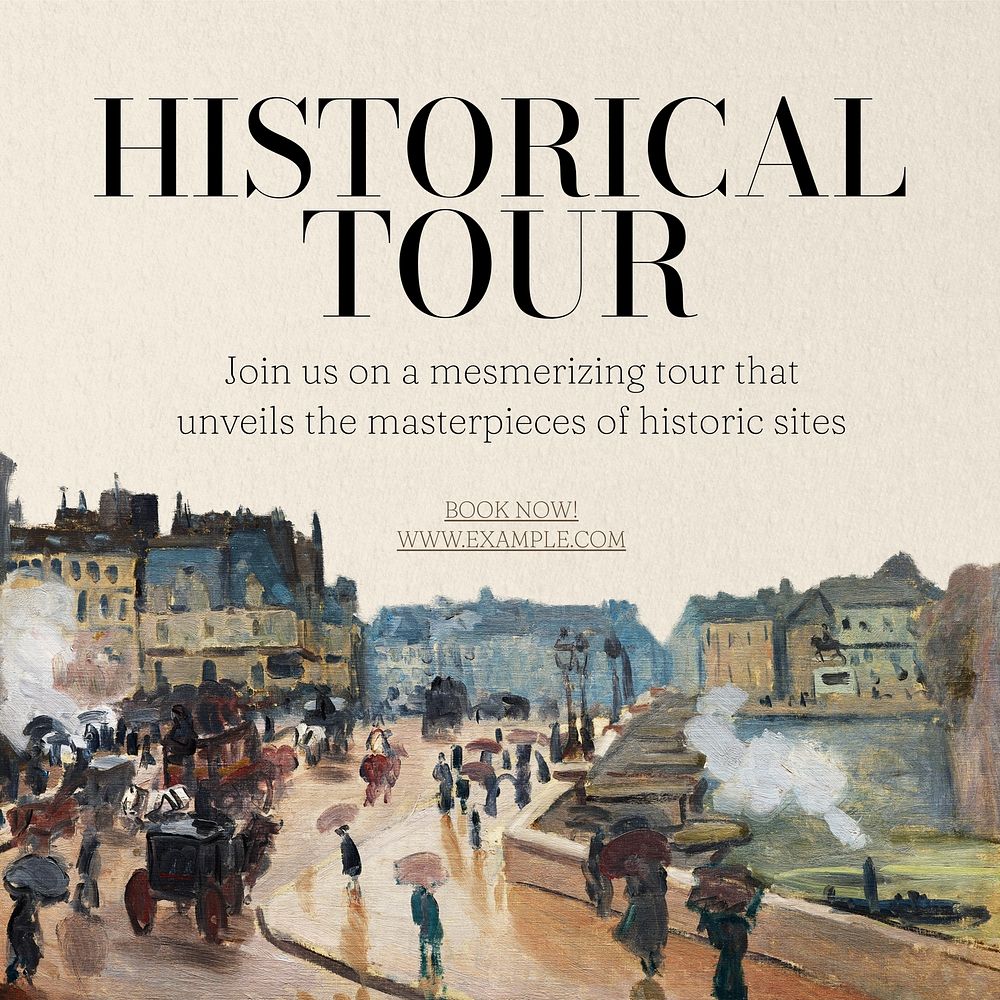 Historical tour Instagram post template