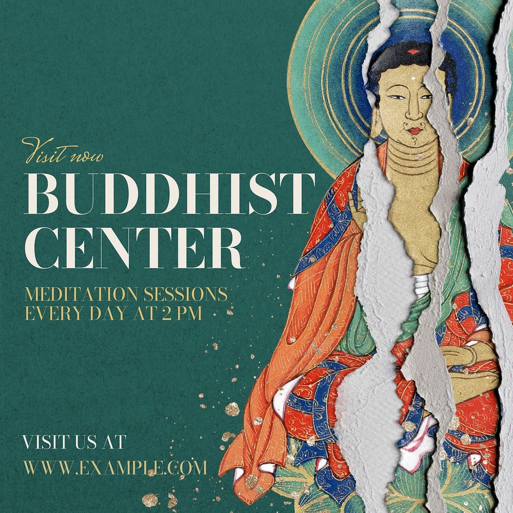 Buddhist center Instagram post template
