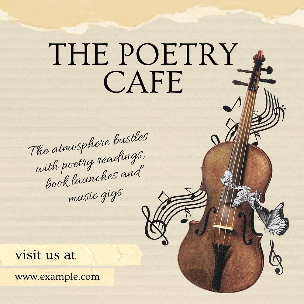 The poetry cafe Instagram post template