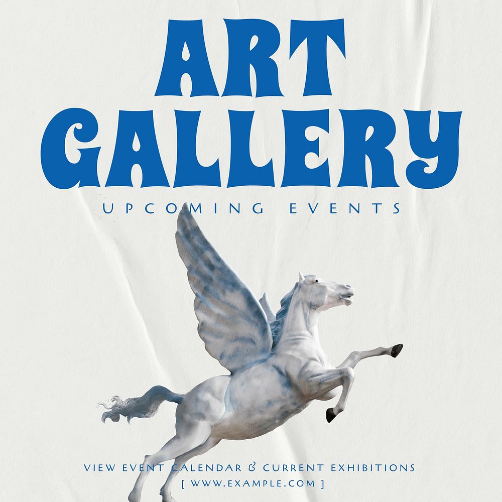 Art gallery events post template,  social media design