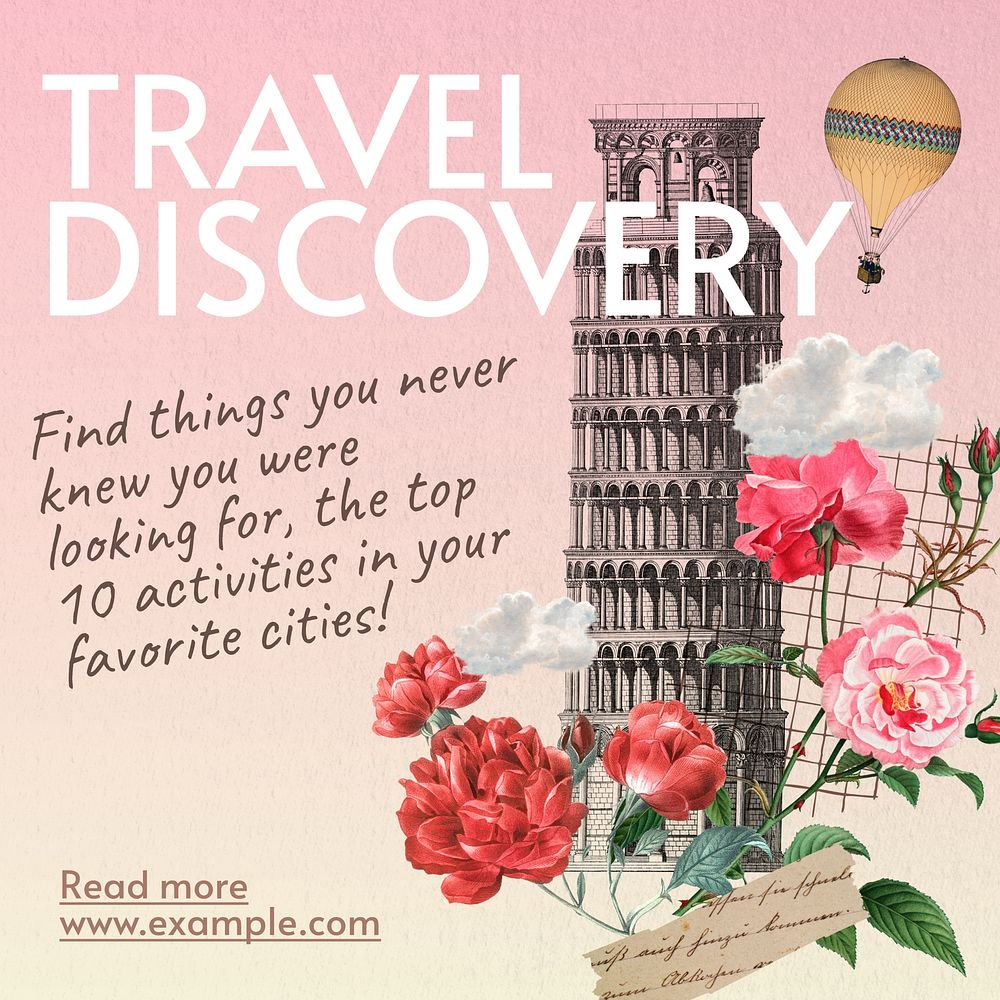 Travel discovery Instagram post template