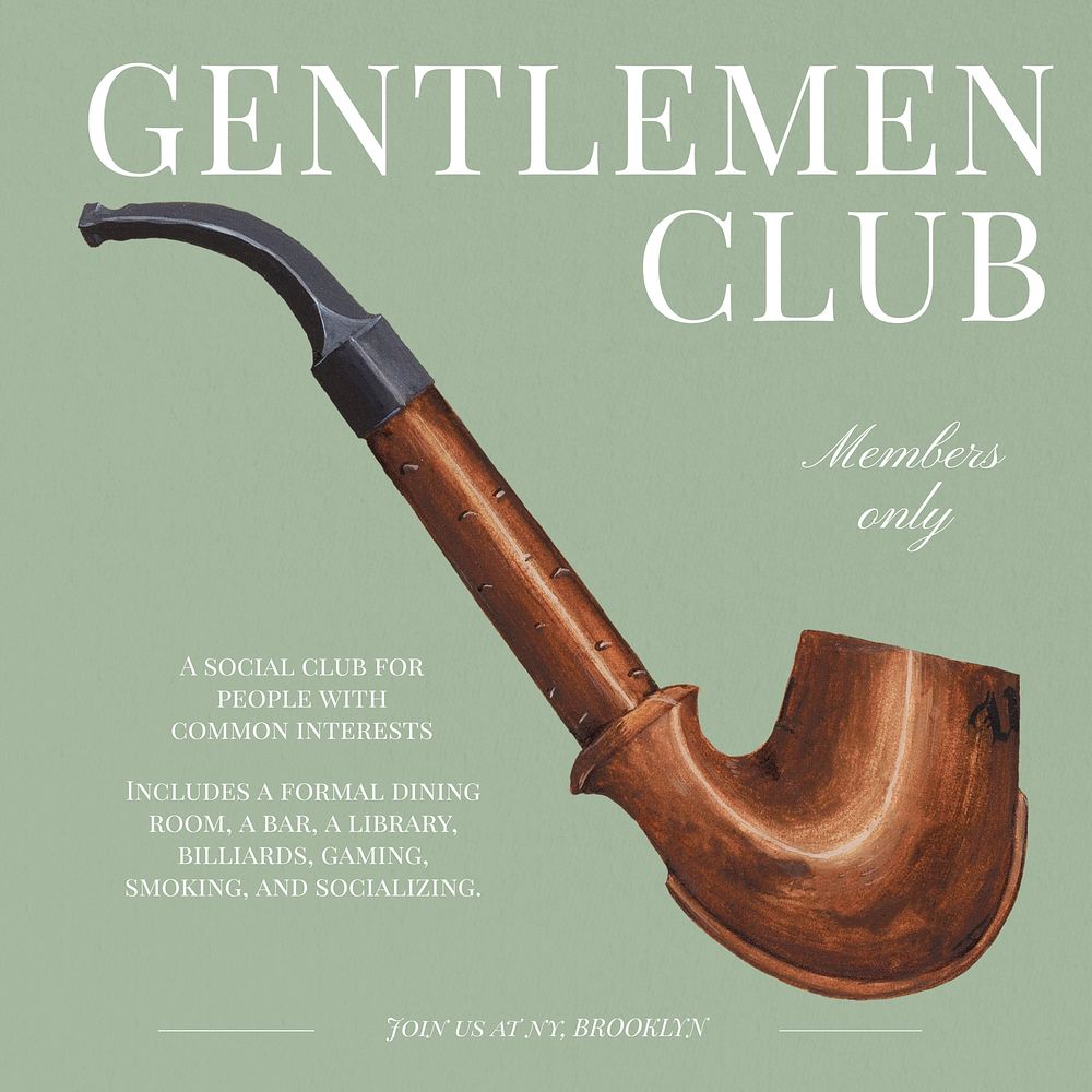 Gentlemen club Instagram post template
