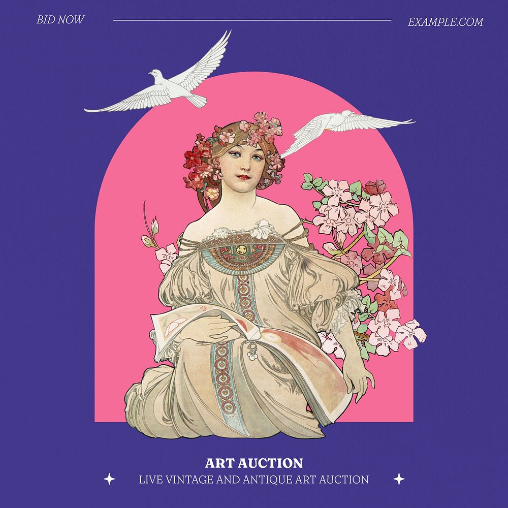 Art auction Instagram post template