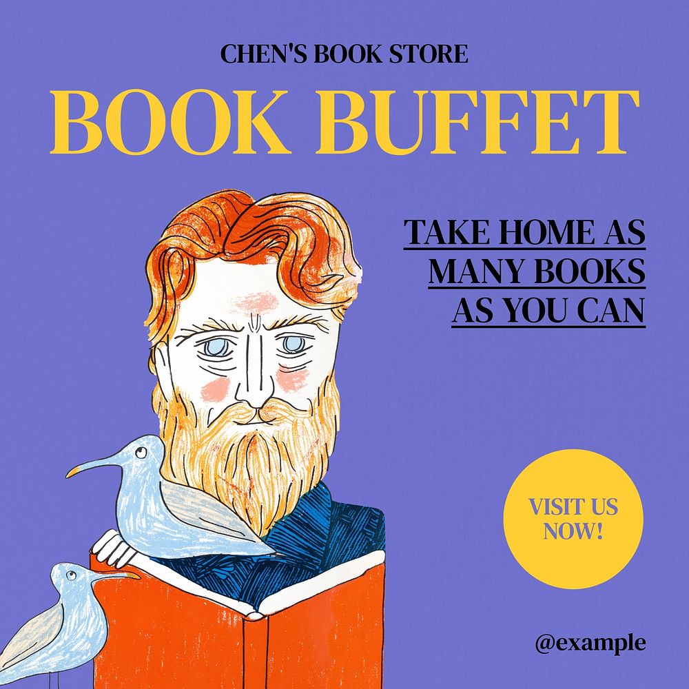 Book buffet Instagram post template