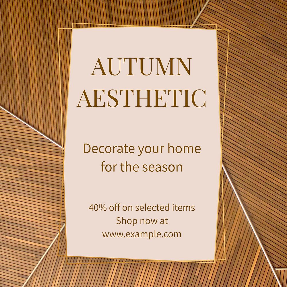 Autumn home decoration Instagram post template
