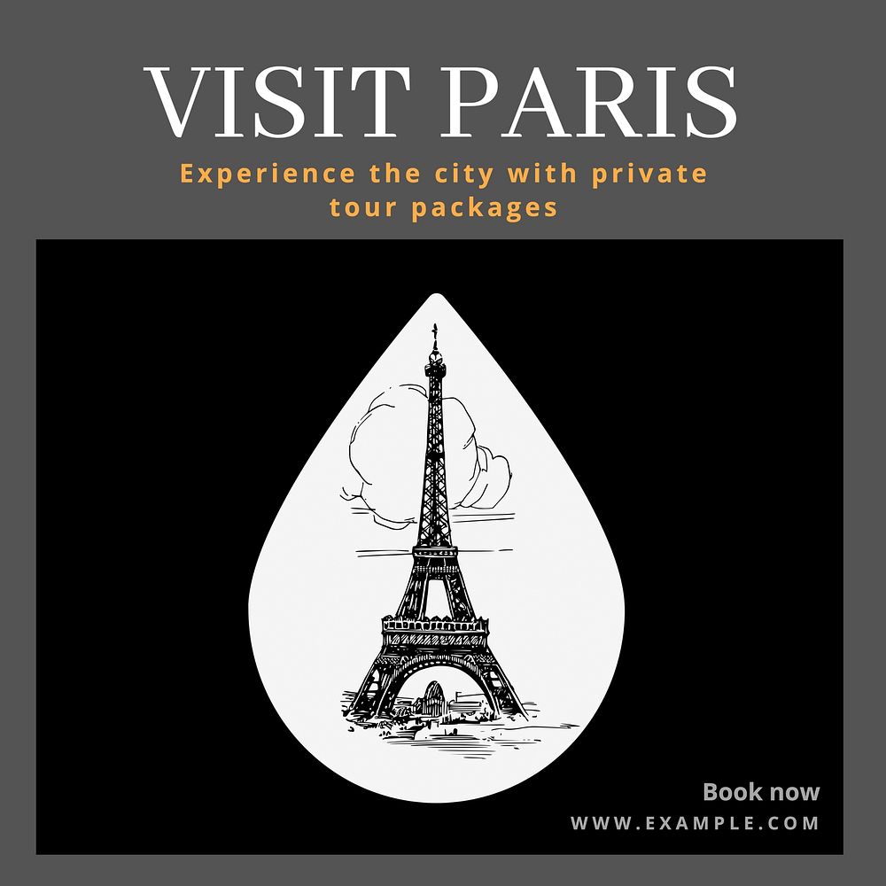 Paris private tour Instagram post template