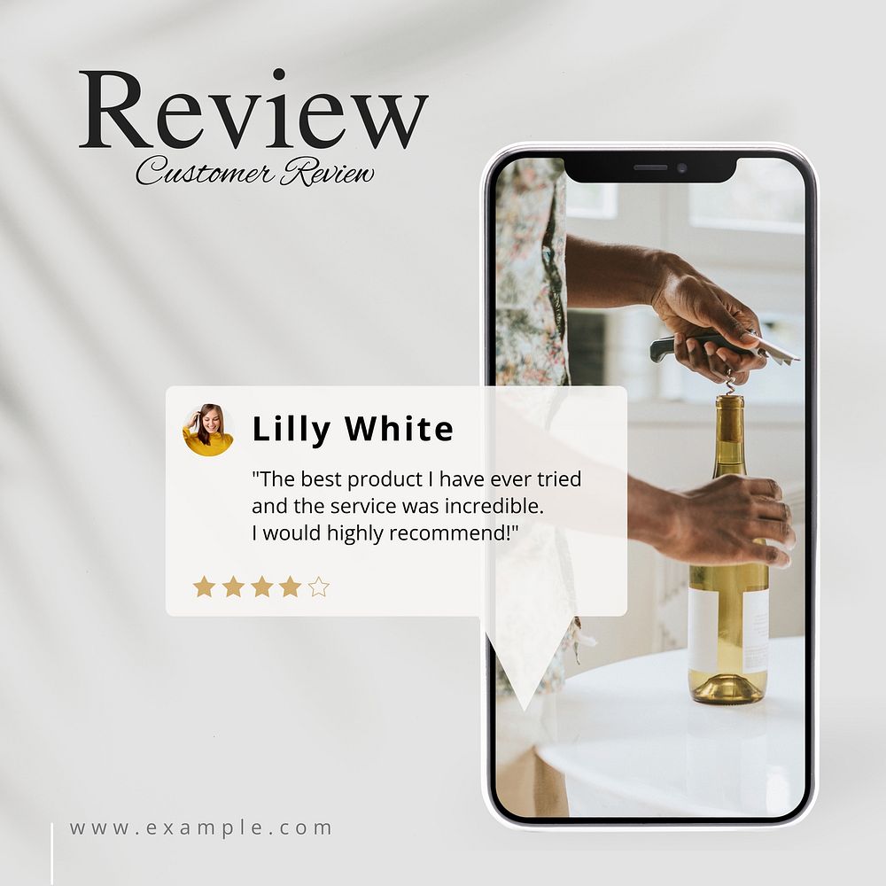 Customer review Facebook post template 