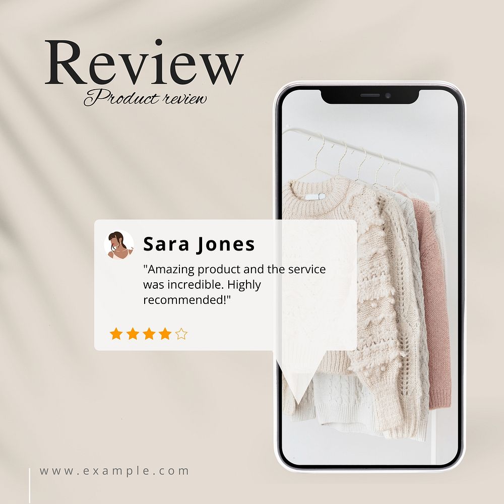 Fashion review Facebook post template