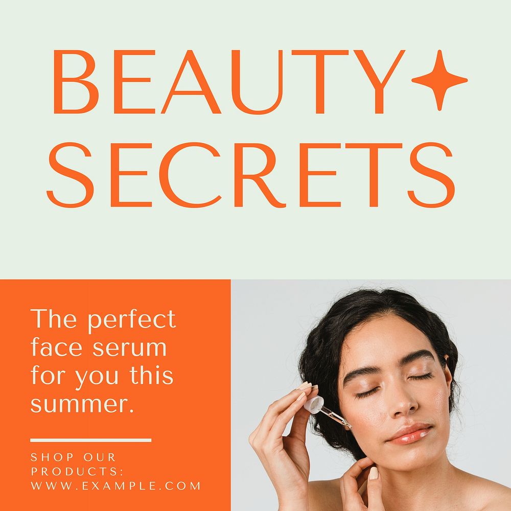 Beauty secrets Facebook post template