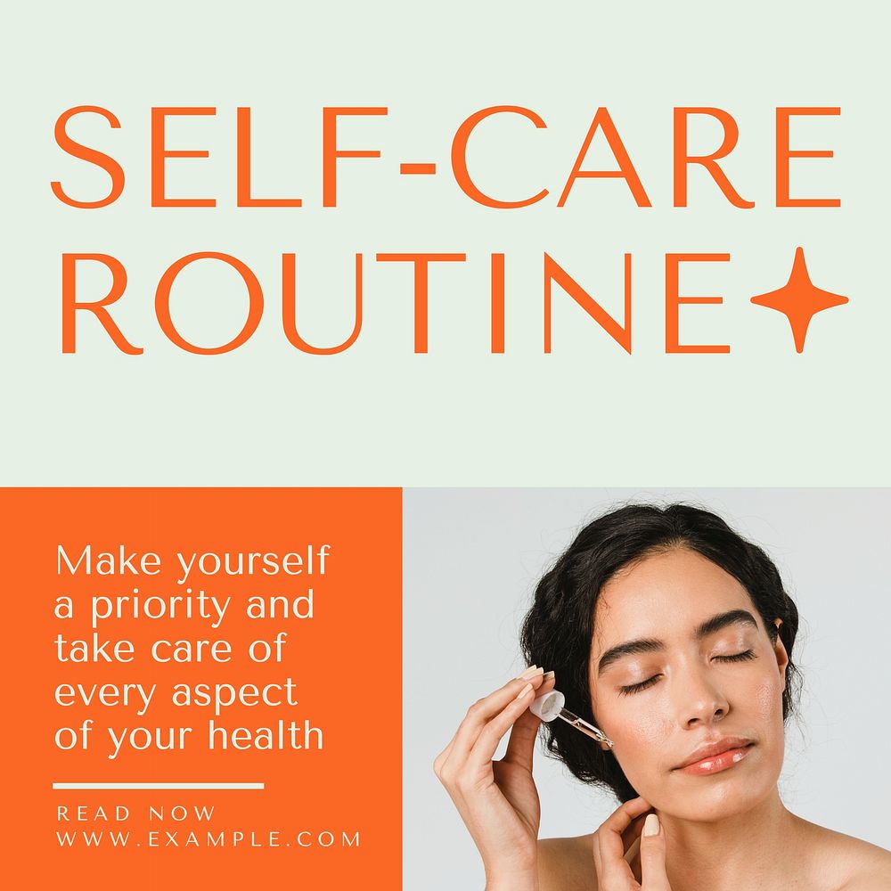 Self-care routine Facebook post template