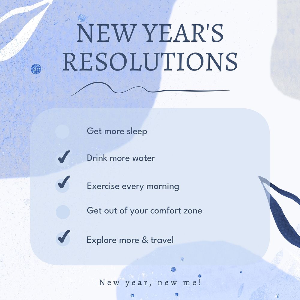 New year resolutions Instagram post template