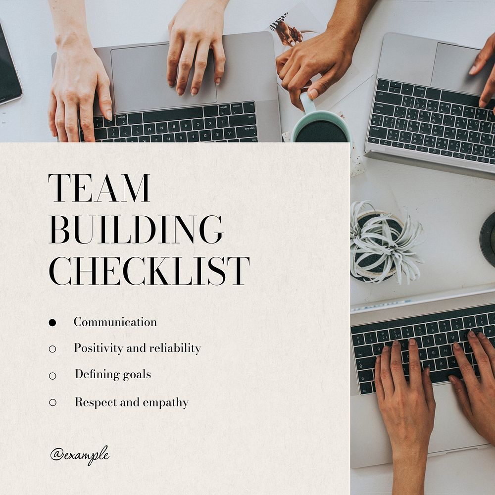 Team building checklist Instagram post template