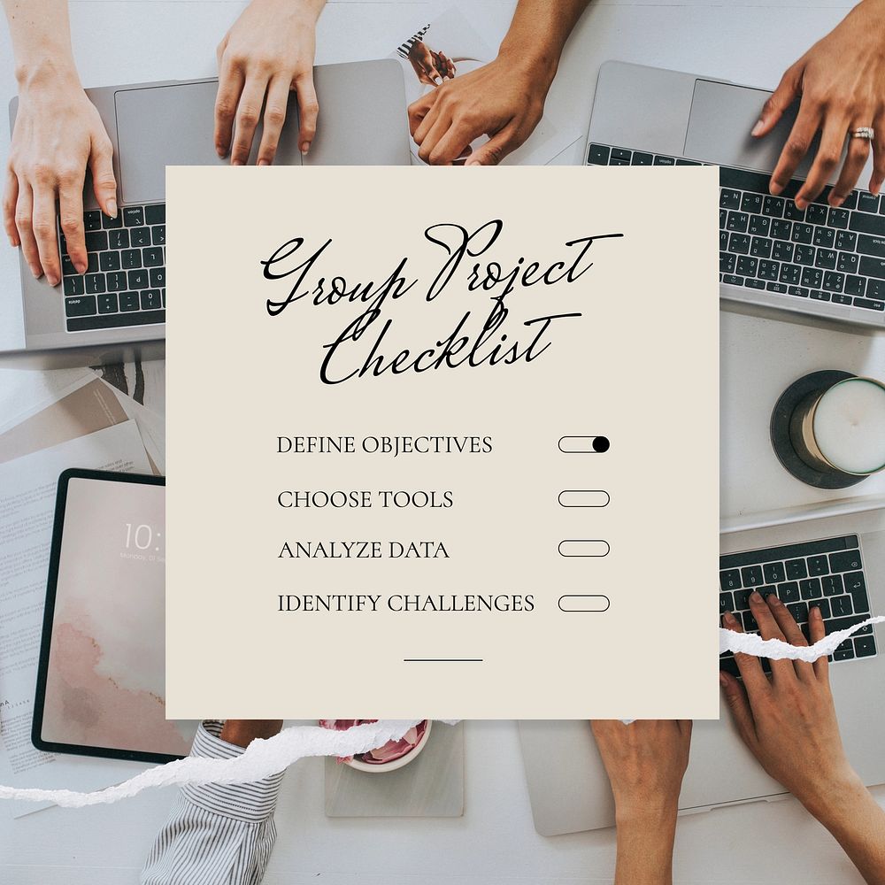 Group project checklist Instagram post template