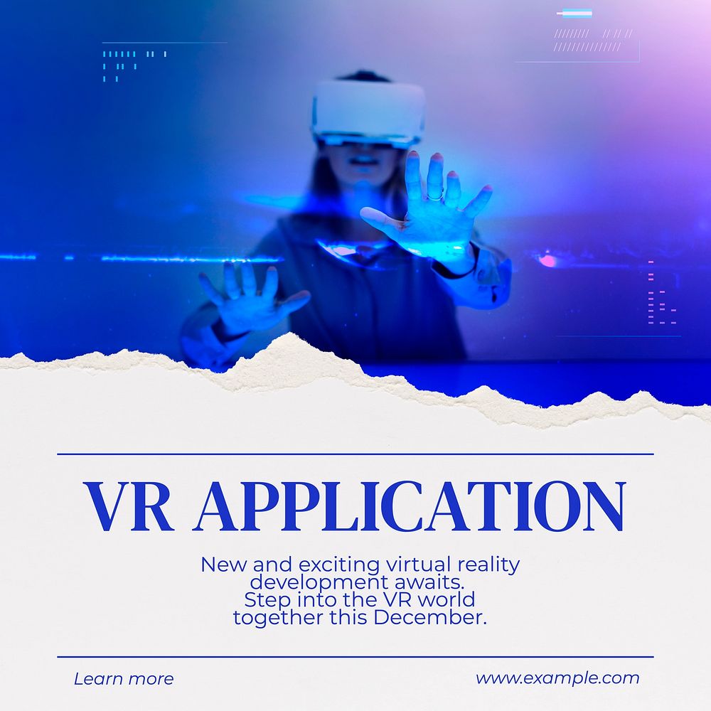VR application Instagram post template