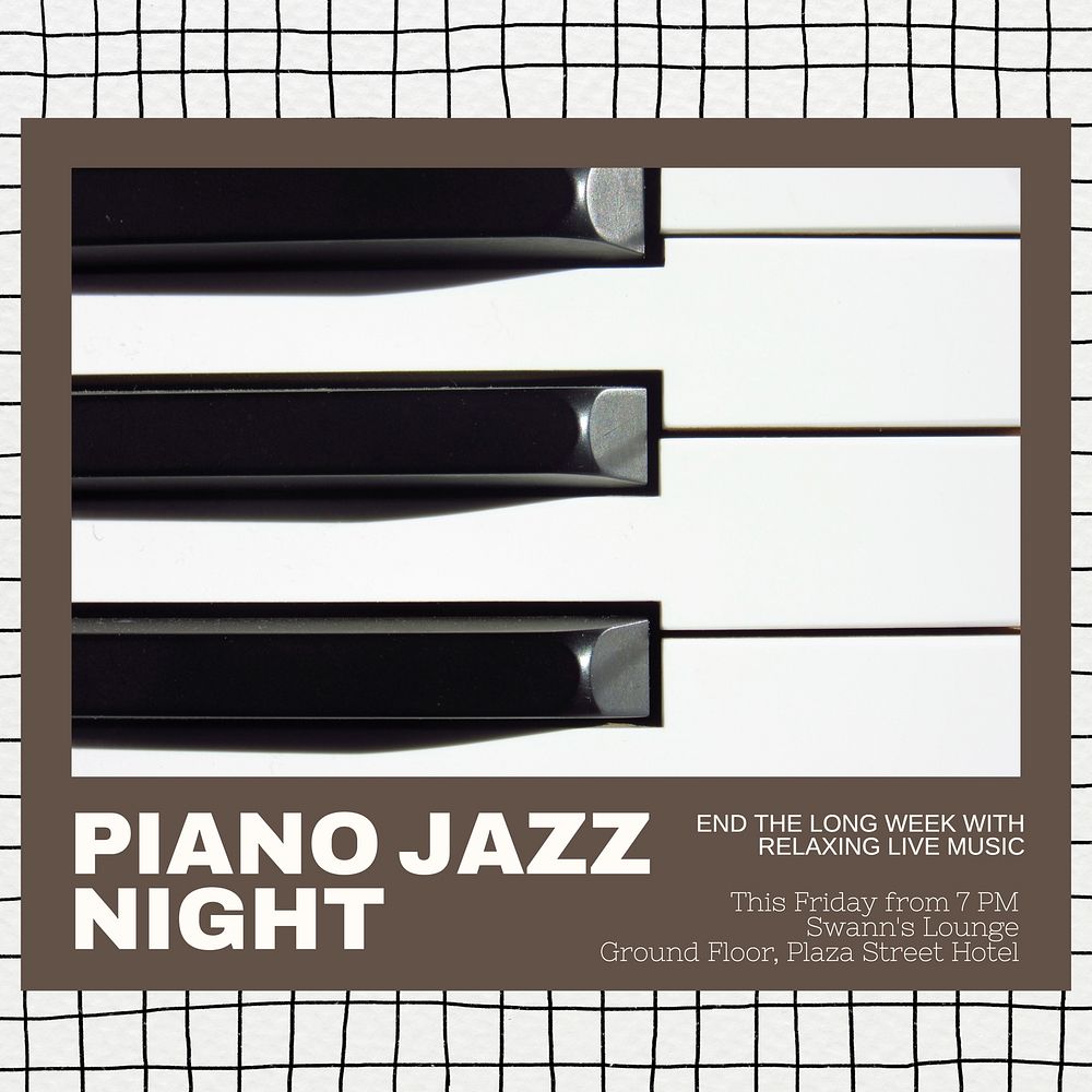 Piano jazz night Instagram post template