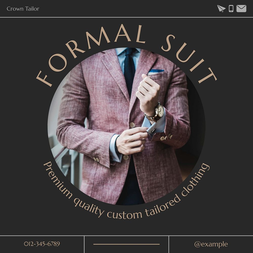 Formal suit Instagram post template