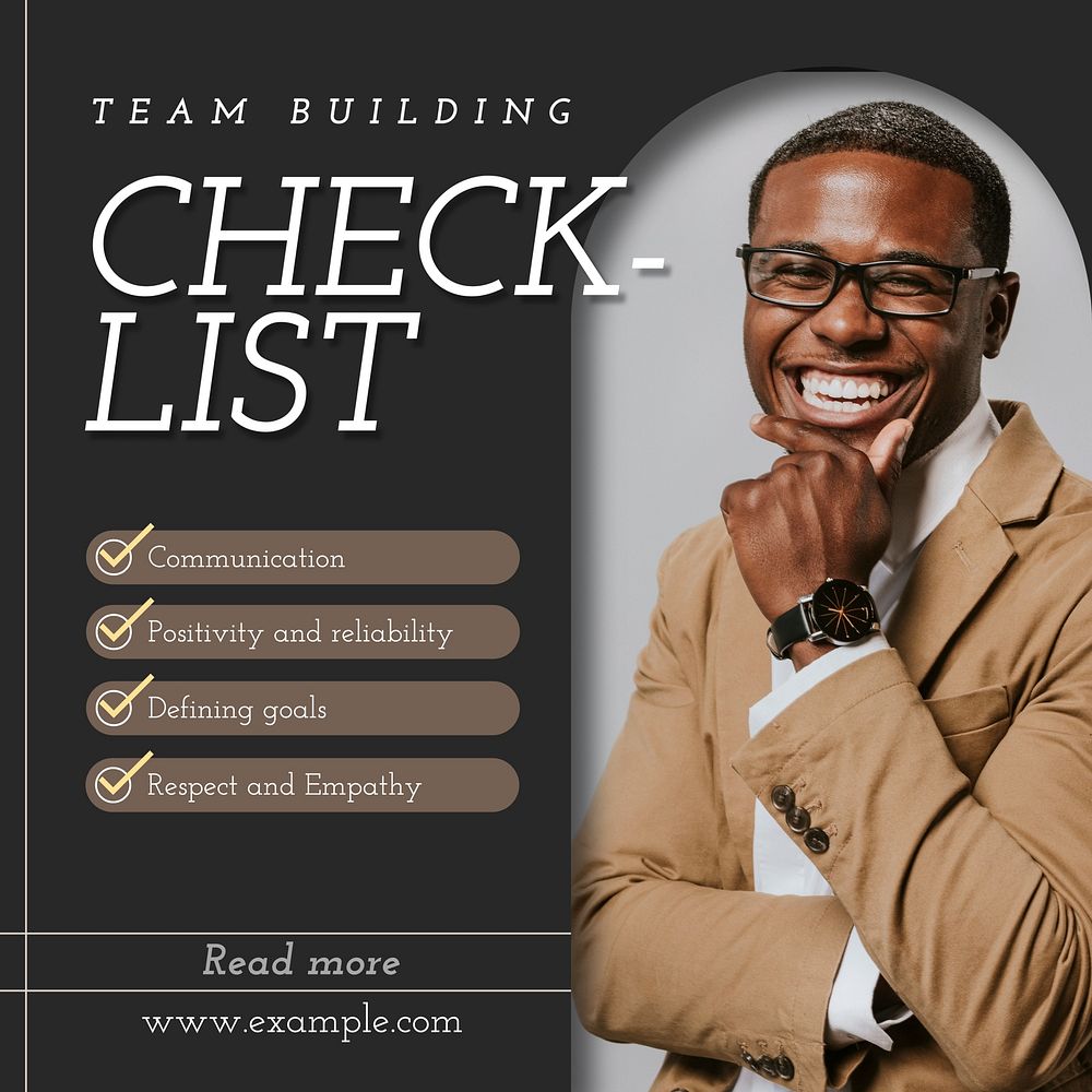 Team building checklist Facebook post template
